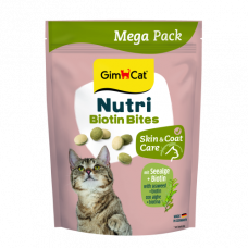Вітаміни GimCat NUTRI BIOTIN BITES SEAWEED для котів для покращення стану шерсті та шкіри з морськими водоростями 425г