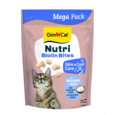 Вітаміни GimCat NUTRI BIOTIN BITES для котівдля покращення стану шкіри та шерсті з маскарпоне та біотином 425г
