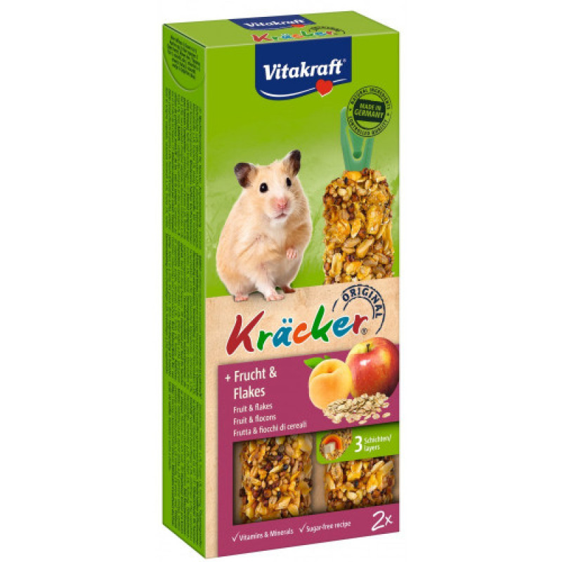 Ласощі Vitakraft Kracker Original Frucht Flakes крекер для хом_яків з фруктами та пластівцями 112 г / 2 шт