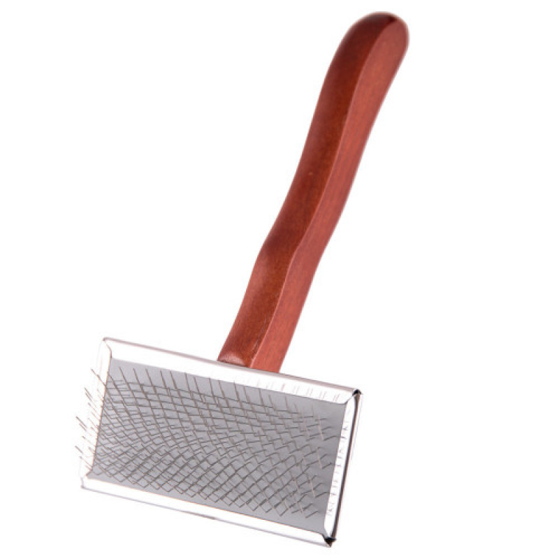 Пуходерка-слікер Dezynadog Firm Flat Slicker Medium пласка середнього розміру з вигнутими штифтами д/різних порід собак та типів шерсті