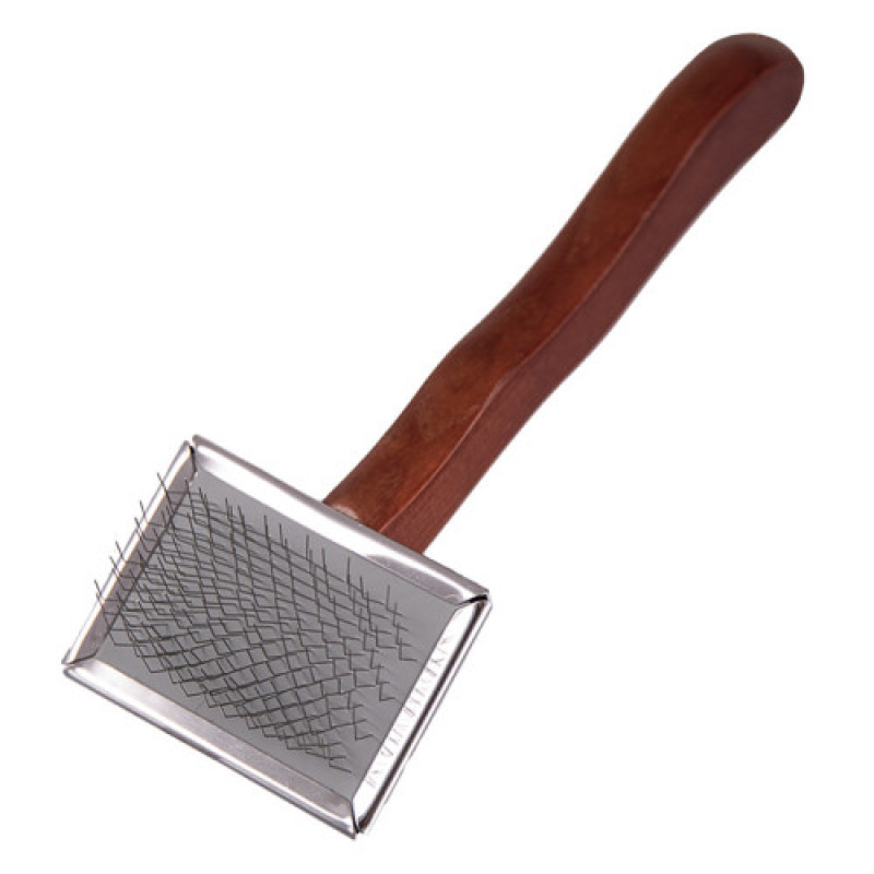 Пуходерка-слікер Dezynadog Soft Flat Slicker Small маленька пласка з кульковими штифтами захищає шкіру д/цуценят і собак з чутливою шкірою