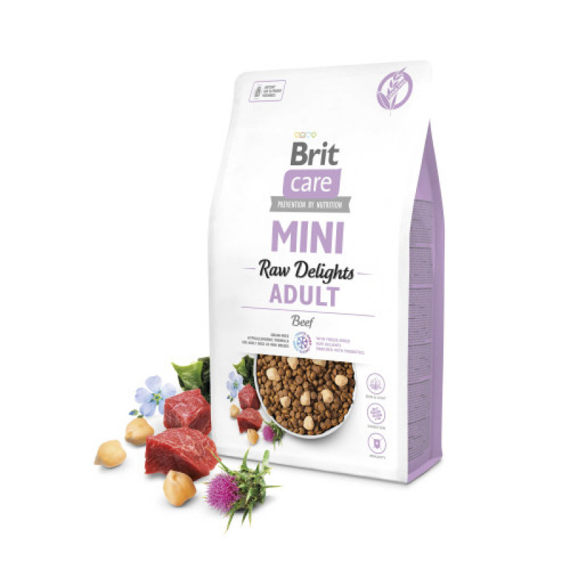 Корм сухий для собак малих порід Brit Care Mini Raw Delights Beef яловичина 2 кг
