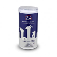 Серветки вологі Pet Clean PET GROOMING WIPES для грумінгу домашніх тварин, щоденне очищення з ароматом квітів японської вишні 50 шт.