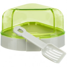 Туалет Trixie для гризунів кутовий з лопаткою пластиковий 14x8x11 см