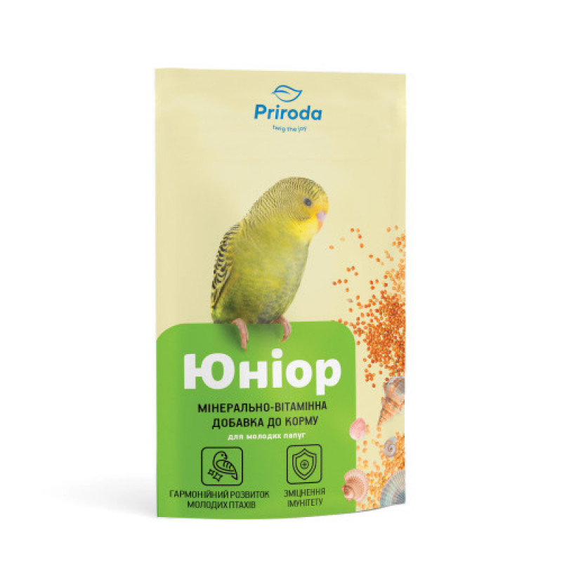 Вітаміни Природа Юніор для молодих дрібних та середніх папуг мультивітамін насіння 20 г