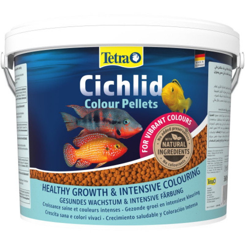 Корм Tetra Cichlid Colour для всіх цихлід для яскравості забарвлення гранули 10 л/3,6 кг