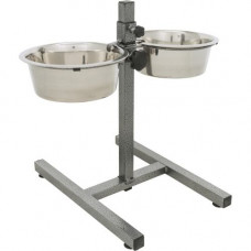 Миски Trixie для собак, на регульованій підставці, металеві, 21 см, 2х1.8 л