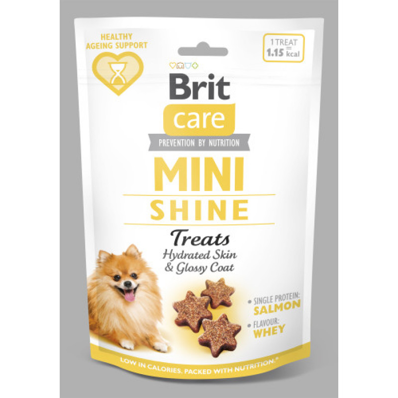 Ласощі Brit Care Mini Treats Shine для собак малих порід, для блиску шерсті, з лососем, 50 г
