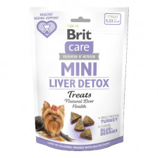 Ласощі Brit Care Mini Treats Liver Detox для собак малих порід, для детоксу печінки, з індичкою і смаком чорниці, 50 г