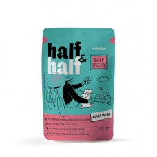 Вологий корм для дорослих собак Half&Half, Beef in Gravy for Adult Dogs, шматочки яловичини в соусі, 100 г