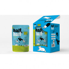 Набір вологих кормів Half&Half "5+1" для цуценят, шматочки з індичкою в соусі, паучі, 6 шт*100 г
