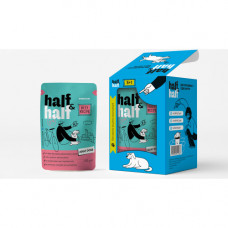 Набір вологих кормів Half&Half "5+1" для дорослих собак, шматочки з яловичиною в соусі, паучі, 6 шт*100 г