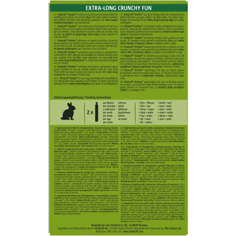 Ласощі Vitakraft Kracker Original Trio-Mix крекер для декоративних гризунів і кроликів з овочами і горіхами та лісовими ягодами 3 шт/уп