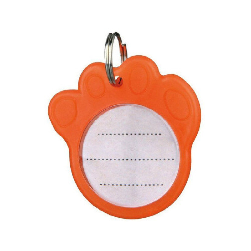 Медальйон-адресник Trixie для домашніх улюбленців лапка флуоресцентна пластикова 3,5 см