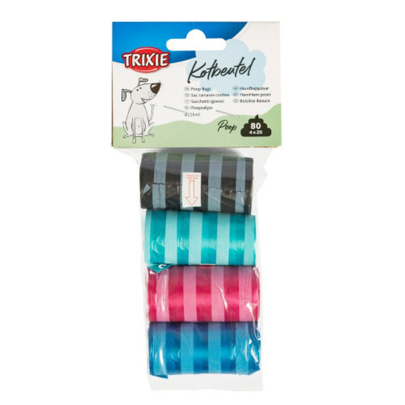 Пакети Trixie для прибирання за собаками змінні M 4х20 шт/уп